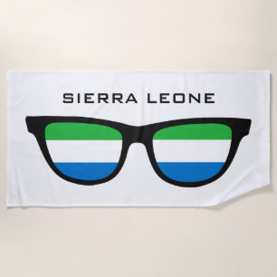 De Plage SIERRA LEONE Shades texte personnalisé serviette d