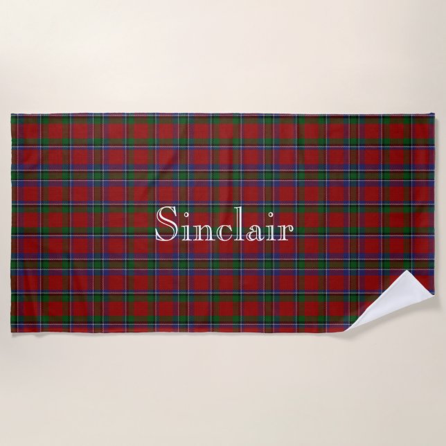 De Plage Sinclair Tartan Plaid Beach Serviette (Devant)