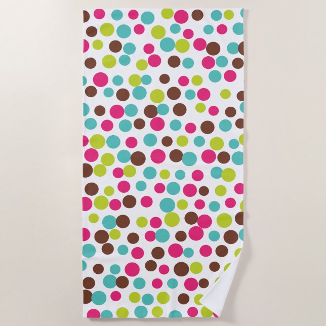 De Plage Summer Retro Dots Beach Piscine Serviette vacances (Devant)