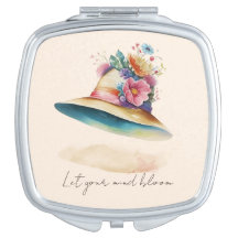 Aquarelle florale petit miroir pour les voyageurs