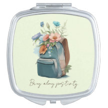 Aquarelle florale petit miroir pour routards