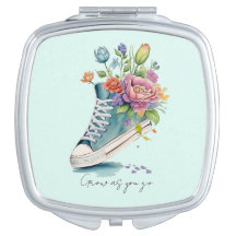Aquarelle florale petit miroir pour routards