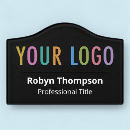 De Porte 5 en Acrylique Noir Nom Plaque Auto-Adhésif Office