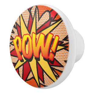 De Porte En Céramique Bouton Comic Book POW!