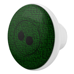 De Porte En Céramique Bouton vert texturé