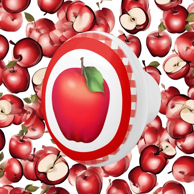 De Porte En Céramique Cute Country pomme fruit cuisine bouton (Créateur téléchargé)