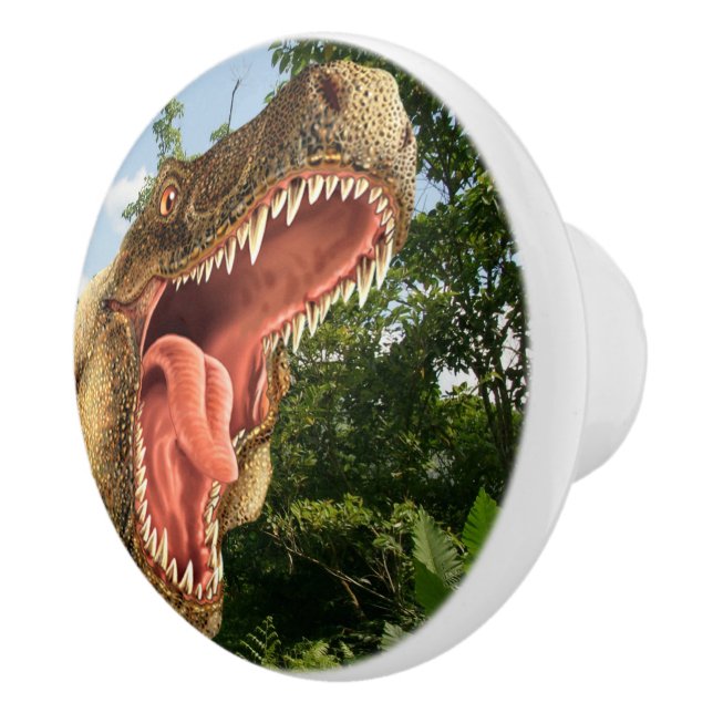 De Porte En Céramique Dinosaure Dinosaure T-Rex Dresser Bouton Tirage (Droite)