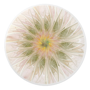 De Porte En Céramique fansy fractal fleur ceramique bouton