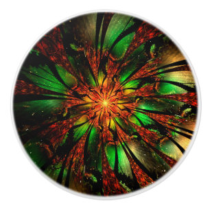 De Porte En Céramique fansy fractal fleur ceramique bouton