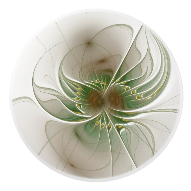 De Porte En Céramique fansy fractal fleur ceramique bouton (Devant)
