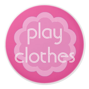 De Porte En Céramique jouer organisation vêtements bouton fleur rose