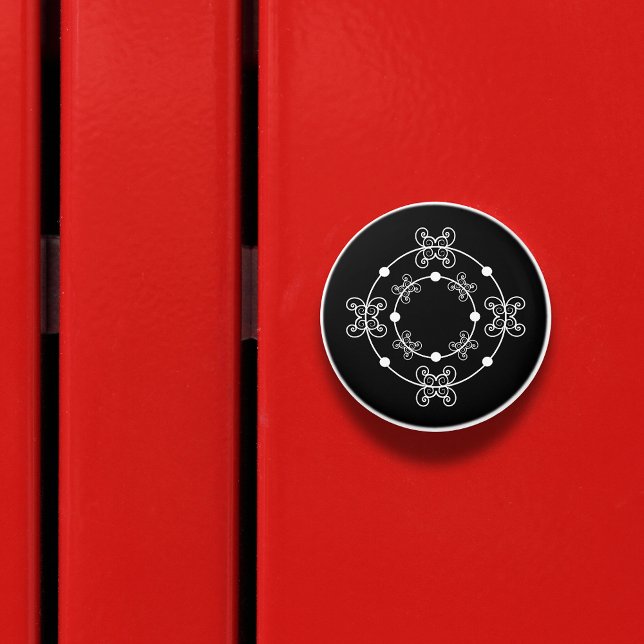 De Porte En Céramique Noir & Blanc | Cercles concentrés Bouton décoratif (Créateur téléchargé)