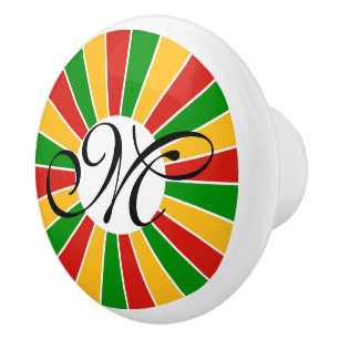 De Porte En Céramique RASTAFARI BOUTON DRAGON RAYS + votre signe ou votr