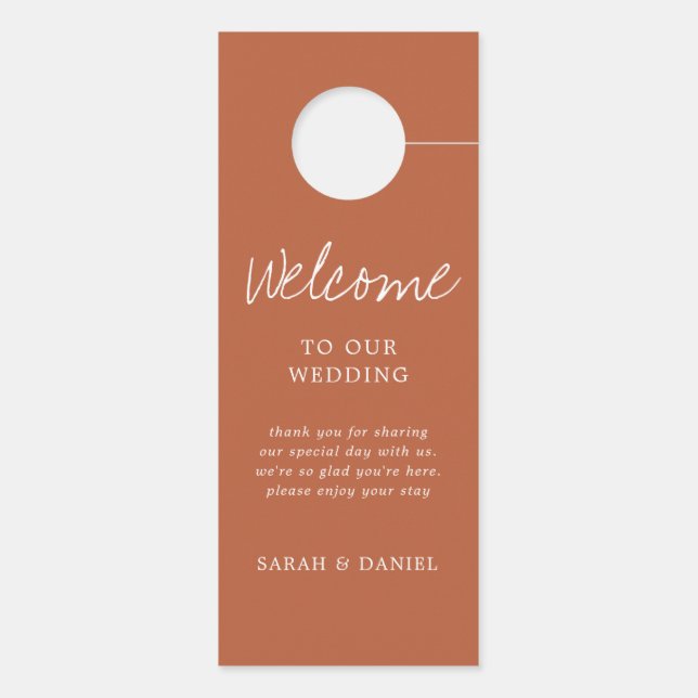 De Porte Mariage d'accueil moderne Burnt Orange Affichette  (Dos)