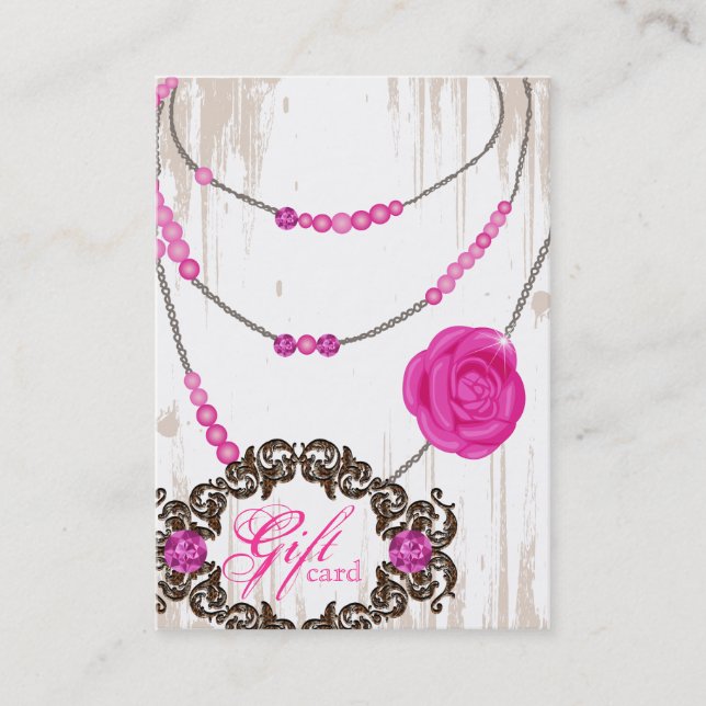 De Réduction Bijoux carte cadeau Rose collier diamants rose (Devant)