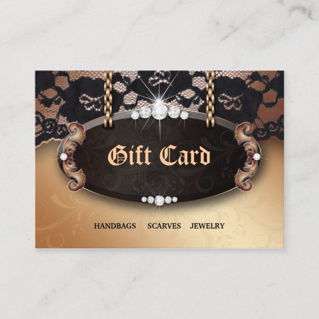 De Réduction Bijoux N dentelle mode or carte cadeau (Devant)