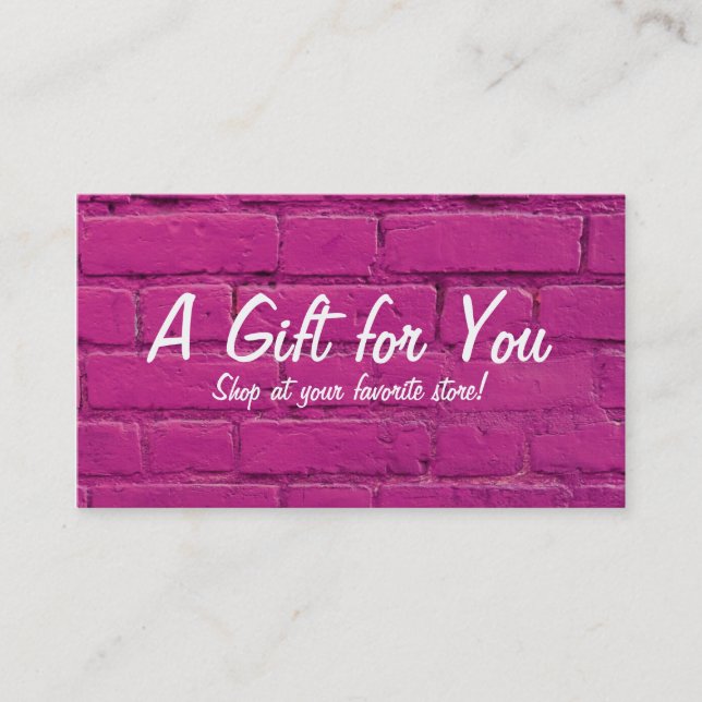 De Réduction Carte cadeau en briques roses (Devant)