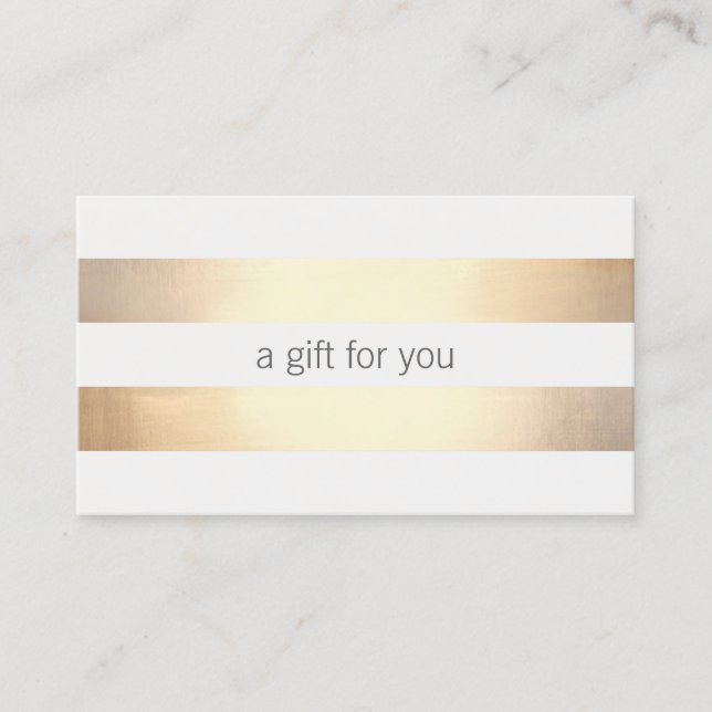 De Réduction Carte cadeau Faux Gold Foil Striped Retail (Devant)