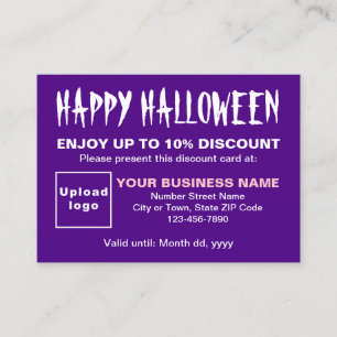 De Réduction Carte d'escompte Halloween violet d'affaires