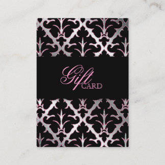 De Réduction Damask Elegant Carte Cadeau Argent Bébé rose Noir