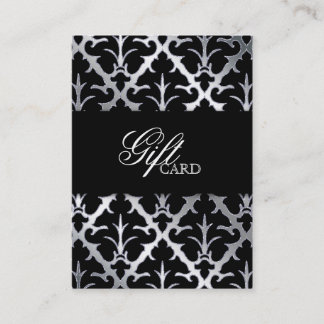 De Réduction Damask Elegant Carte Cadeau Argent Noir