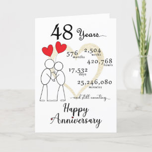 De Remerciements 48e anniversaire du Mariage Carte avec ballons car
