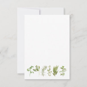 De Remerciements 6 HERBES FRAÎCHES 3,5 x 5 Vide Carte à plat