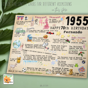 De Remerciements 70e anniversaire Jalon Carte d'anniversaire 1955 f