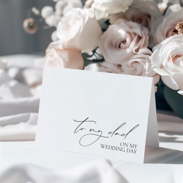 De Remerciements "À Mon Père Le Jour Du Mariage" Carte Message ("To My Dad On My Wedding Day" Message Card)