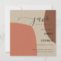 ABSTRAIT KRAFT TERRACOTTA RED ENREGISTRER LA CARTE