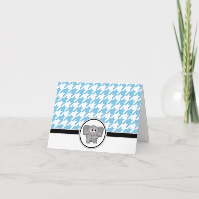 De Remerciements Adorable carte bleue éléphante (Devant)