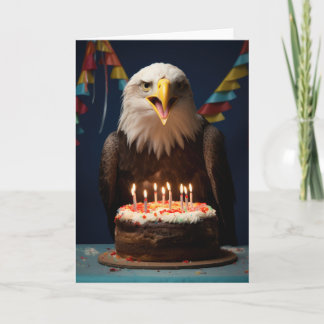 De Remerciements Aigle avec gâteau d'anniversaire - Carte