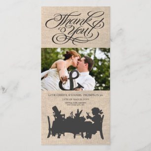 De Remerciements Alice au pays des merveilles Mariage Carte photo M