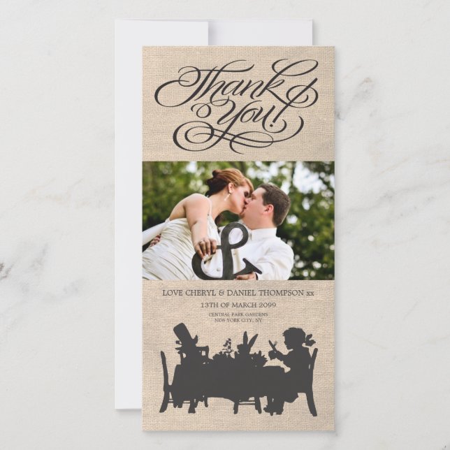 De Remerciements Alice au pays des merveilles Mariage Carte photo M (Devant)