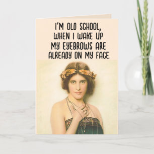 DE REMERCIEMENTS ANNIVERSAIRE AMUSANT POUR AMI EYEBROWS RETRO CARTE