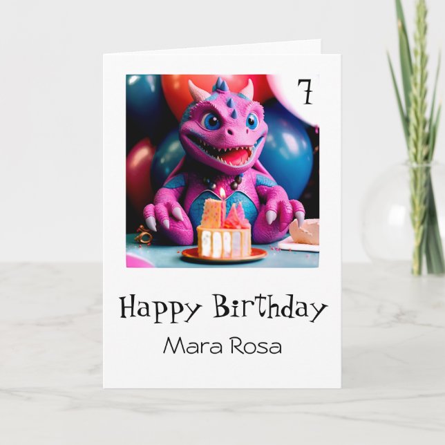 De Remerciements *~* AP88 AGE Baby Dragon Cake Carte d'anniversaire (Devant)