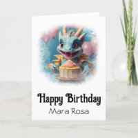 *~* AP88 Bébé mignon Dragon Carte d'anniversaire