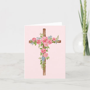 De Remerciements Aquarelle Croix Fleur 3 Carte Pâques