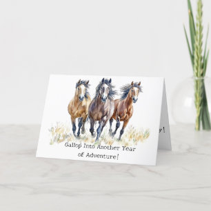 De Remerciements Aventure Gallopenture Mustang Horses Carte d'anniv
