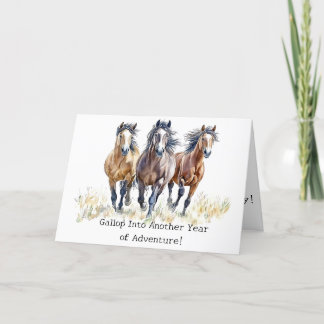De Remerciements Aventure Gallopenture Mustang Horses Carte d'anniv