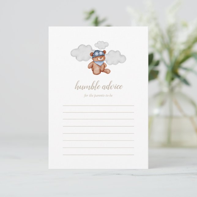 De Remerciements Baby Boy Adventure Bear Baby shower carte conseil (Debout devant)