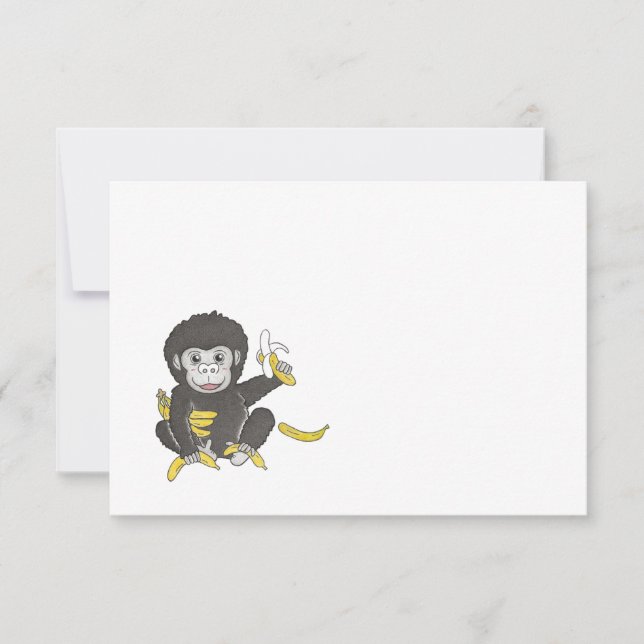 De Remerciements Baby Gorilla Toute Occasion Appartement Note Carte (Devant)