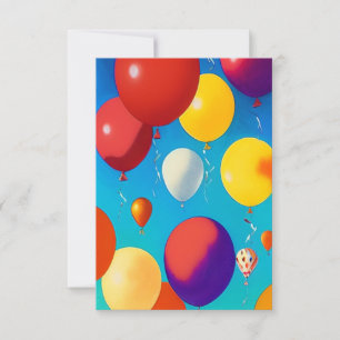 De Remerciements Ballons colorés fêter la carte plat Félicitations