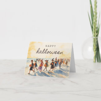 De Remerciements Balnéaire - Carte d'Halloween côtière