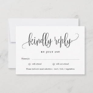 De Remerciements Belle calligraphie COULEUR MODIFIABLE Carte RSVP L