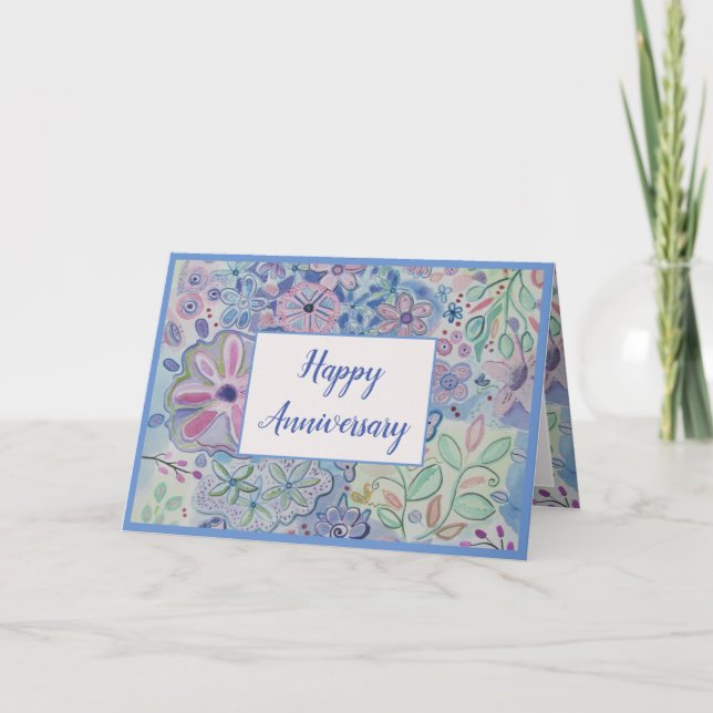 De Remerciements Belle carte d'anniversaire florale joyeuse (Devant)