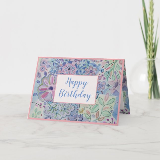 De Remerciements Belle carte d'anniversaire florale joyeuse (Devant)