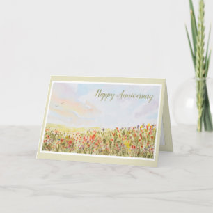 De Remerciements Belle carte Floral Joyeux Anniversaire