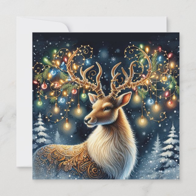 De Remerciements Belle carte Reindeer Art Card (Devant)