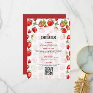 De Remerciements Berry Sweet Red Baby shower blanc Détails Carte